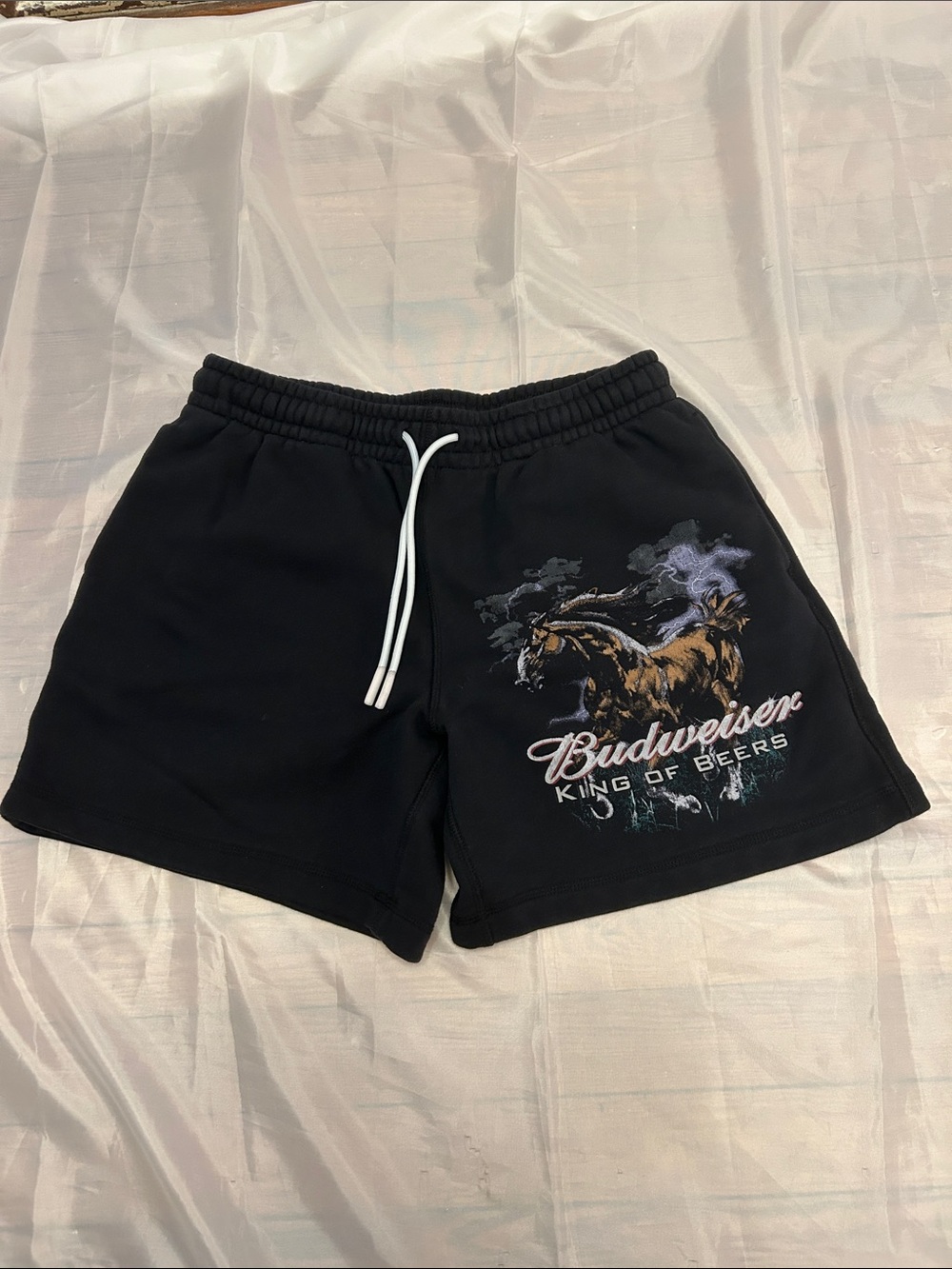 PacSun Black Athletic Shorts with Horse Graphic